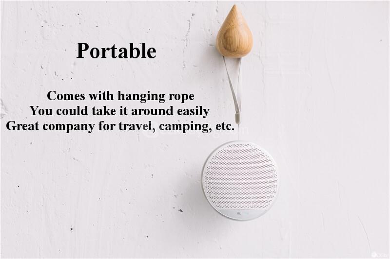 Original Meizu A20 Mini Portable Hanging Rope AUX-in HIFI V4.2 Bluetooth Speaker - Black
