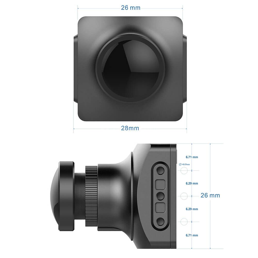 Foxeer Monster V2 1200TVL 1/3 CMOS 16:9 PAL/NTSC Switchable w/ OSD and Audio FPV Camera for Racing Drone - Black