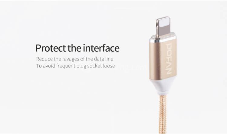 POFAN P11 Data Transmission 8Pin Lightning Magetic Transmission Charging Line Cable Data Line - Gold