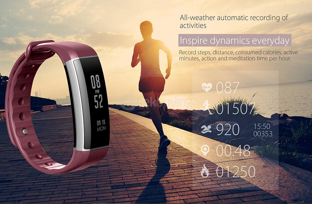 Zeblaze Zeband Plus Smart Bracelet Dynamic Heart Rate Monitor IP67 Water Resistant Swimming Mode Pedometer Sleep Tracker Compatible with iOS/Android - Black