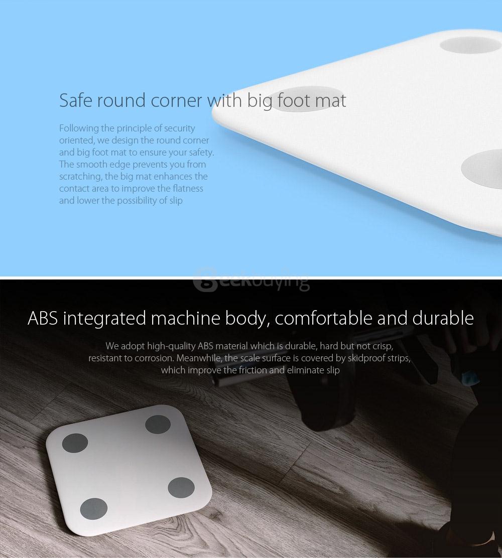 Xiaomi Mi Body Fat Scale Bluetooth 4.0 LED Display for Android iOS - White