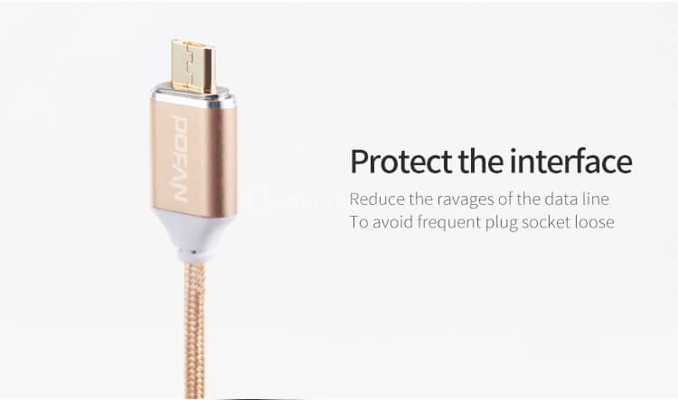 POFAN P11 Data Transmission Micro USB Magetic Transmission Charging Line Cable Data Line - Gold