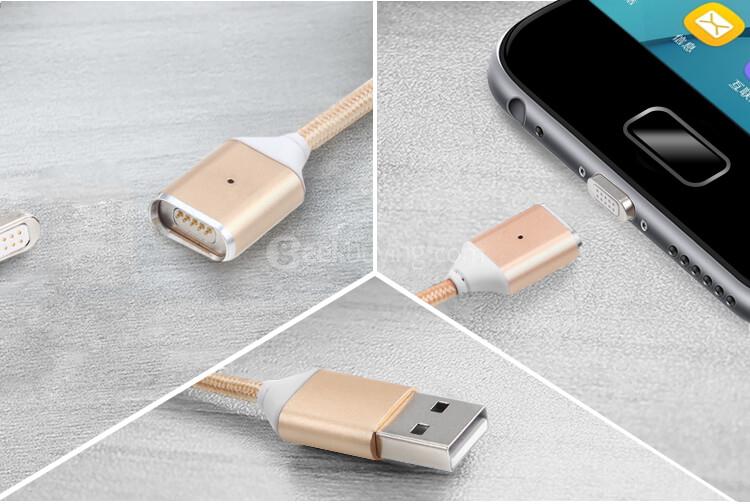 POFAN P11 Data Transmission Micro USB Magetic Transmission Charging Line Cable Data Line - Gold