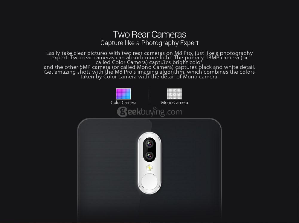 [HK Stock]LEAGOO M8 PRO 5.7 Inch HD 2.5D Corning Gorilla Glass 4 Screen 2GB RAM 16GB ROM MT6737 Quad Core 1.3GHz Android 6.0 4G Smartphone 13.0MP + 5.0MP Dual Rear Cam HIFI Touch ID 3500mAh - Gray