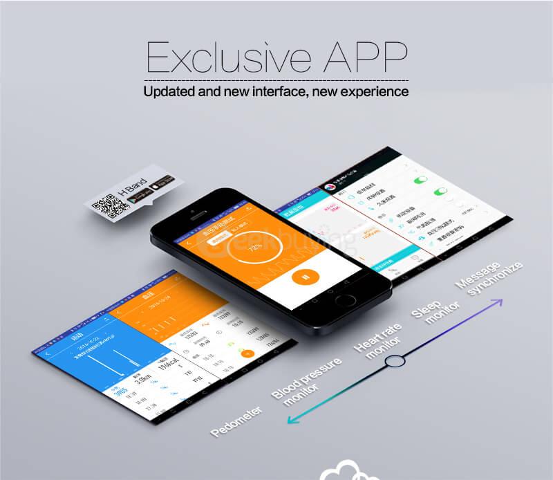 P1 Bluetooth Smartband Pedometer Blood Pressure Heart Rate Monitor Call Reminder Compatible with Android/IOS - Black