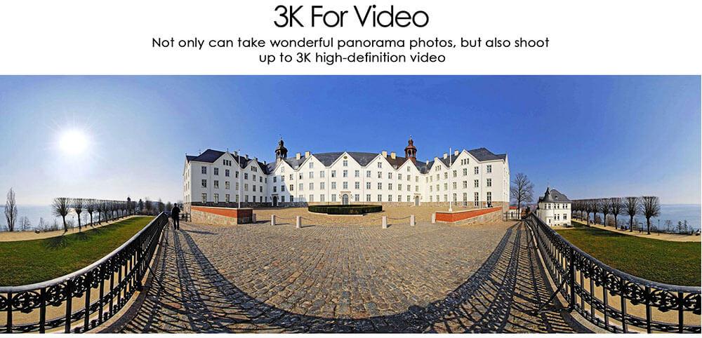 Magicsee P3 360 Degree Panoramic Dual Lens Action Camera 30M Waterproof 16MP FHD VR Camera - Black