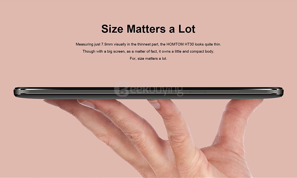 [HK Stock] HOMTOM HT30 5.5 Inch HD Screen 8GB ROM 8.0MP Cam MT6580 Quad Core 1.3GHz Android 6.0 Smartphone 3000mAh Touch ID - White