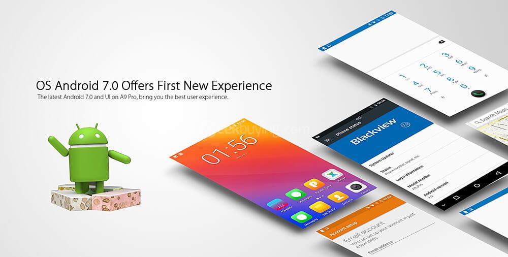 [HK Stock]Blackview A9 Pro 5.0 Inch HD Screen 2GB RAM 16GB ROM 8.0MP Cam MTK6737 Quad Core Android 7.0 4G Smartphone Fingerprint ID Dual Rear Camera - Black