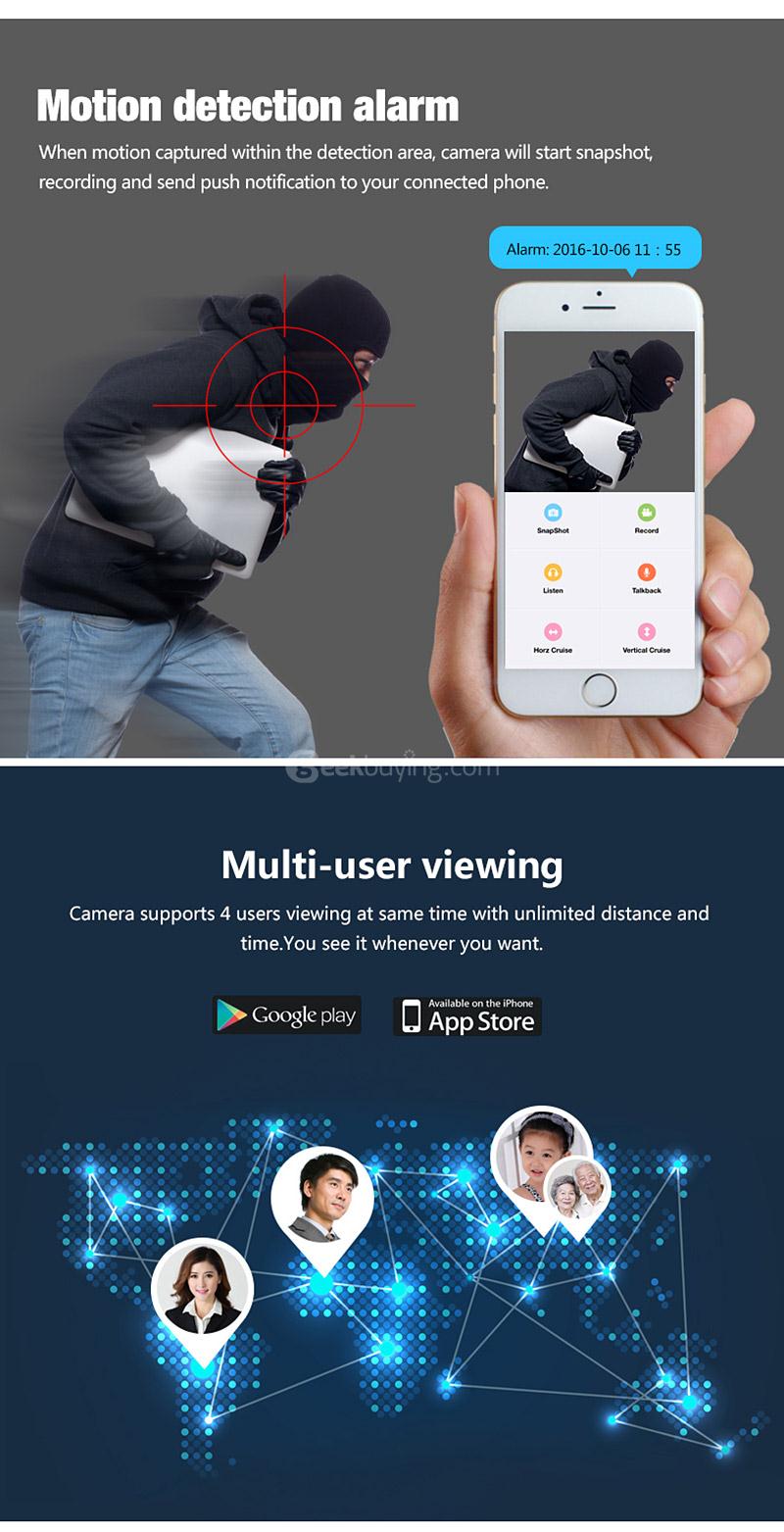 Vstarcam D26S 2.0MP HD WiFi Wireless Security IP Camera Remote Control Household Electronics Devices - White