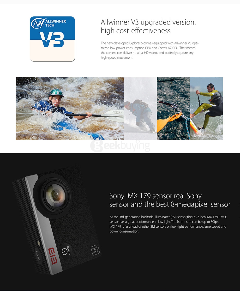 [HK Stock]Elephone ELE Explorer S 4K Action Camera 2.0