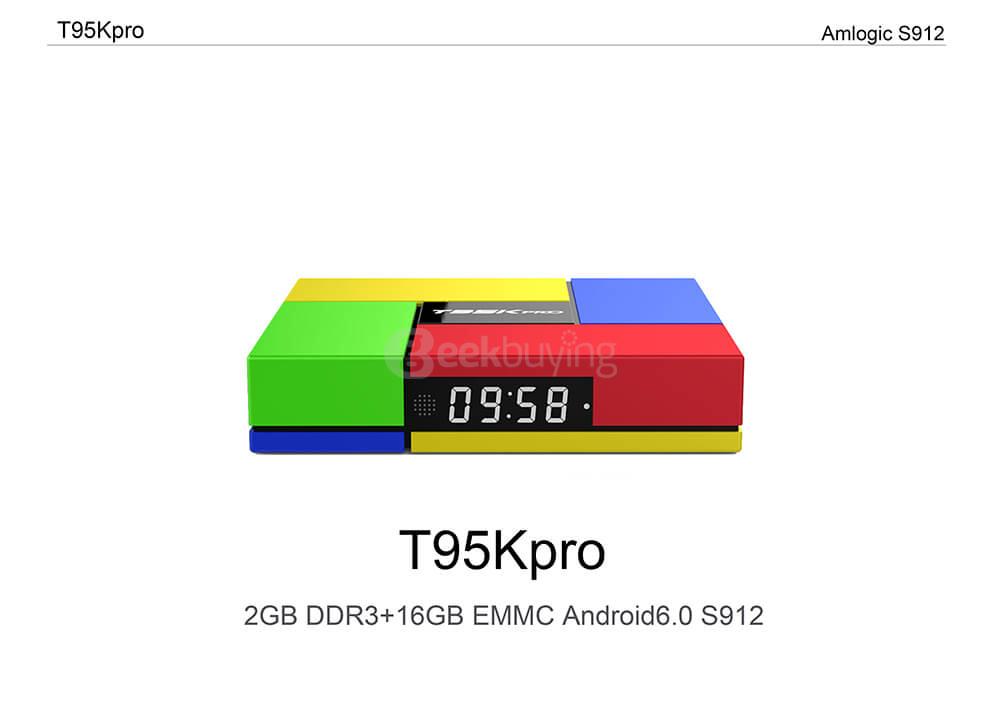 T95K Pro Amlogic S912 Android 6.0 2G/16G TV BOX 802.11ac WIFI Gigabit LAN Bluetooth KODI LED Display