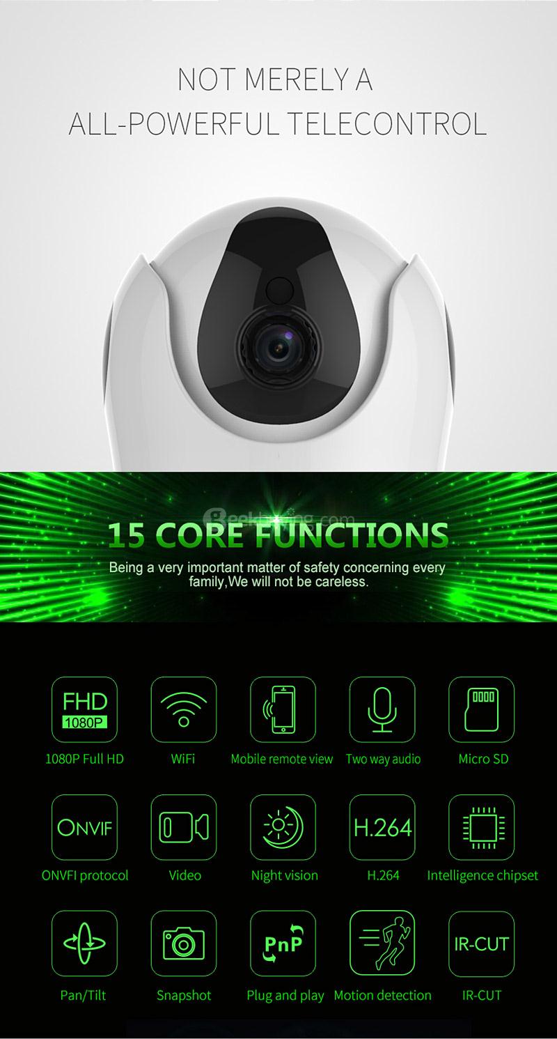 Vstarcam D26S 2.0MP HD WiFi Wireless Security IP Camera Remote Control Household Electronics Devices - White