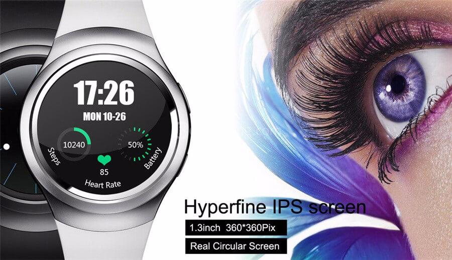 Makibes X3 Plus 3G Smartwatch Phone Android 5.1  MTK6580 Quad Core 1GB RAM 8GB ROM Heart Rate Compatible with iOS Android - Black