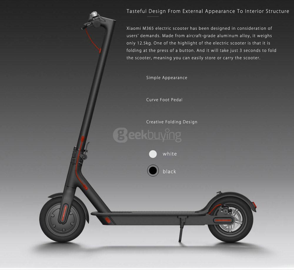 Original Xiaomi M365 Folding Electric Scooter IP54 Intelligent BMS Dual Braking System Aluminum Alloy Body Two Wheels Electric Scooter - Black