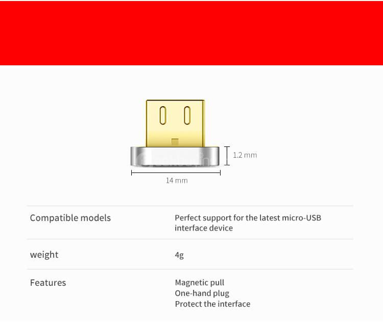 POFAN P11 Data Transmission Micro USB Magetic Transmission Charging Line Cable Data Line - Gold