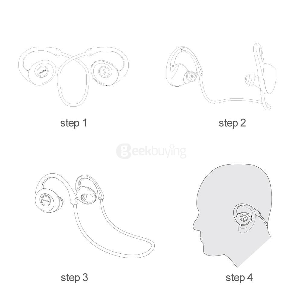 New Bee NB-7 Bluetooth 4.1 Stereo Earbuds Earphone Heaset with Built-in Microphone - Green