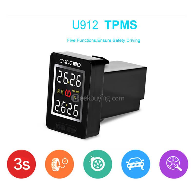 CAREUD U912NF Wireless TPMS Tire Pressure Monitor System Internal Sensors  - Black