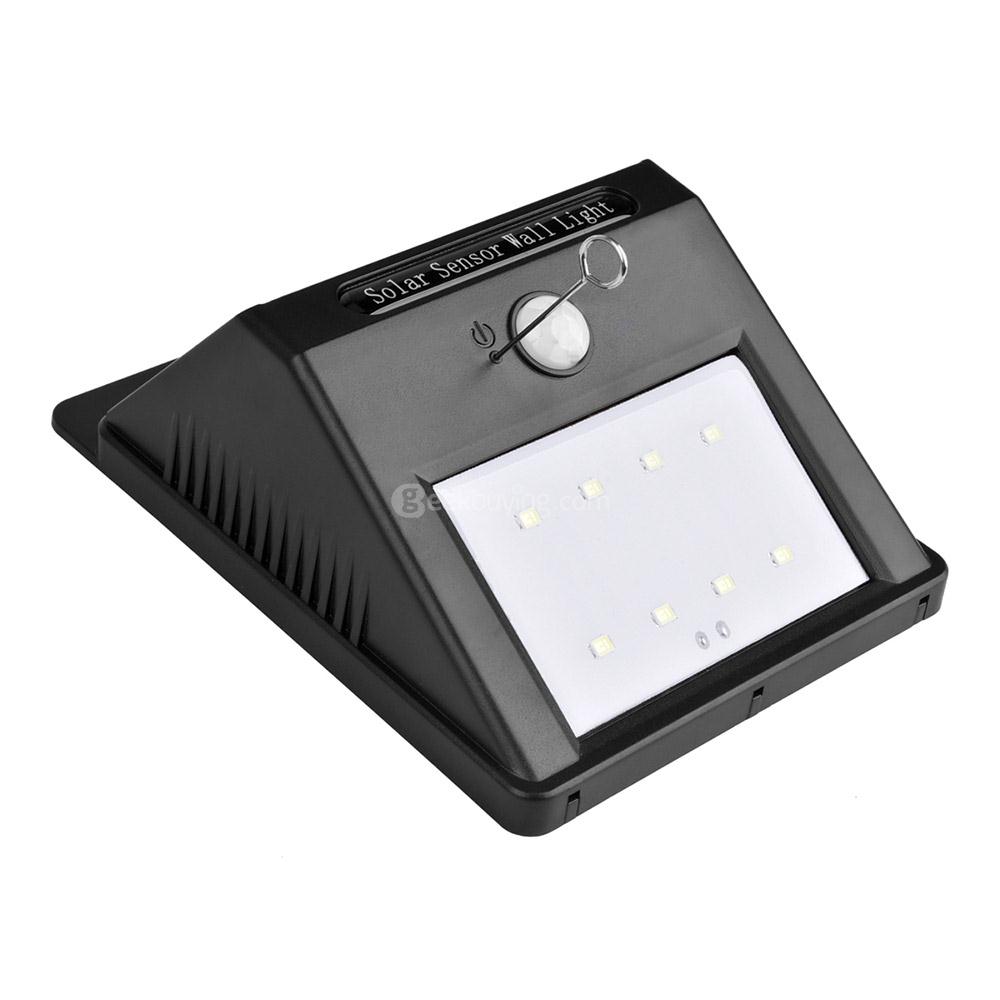 L806 Solar Motion Sensor Two-mode Light with 8 LED Lights Water-resistant  - Black
