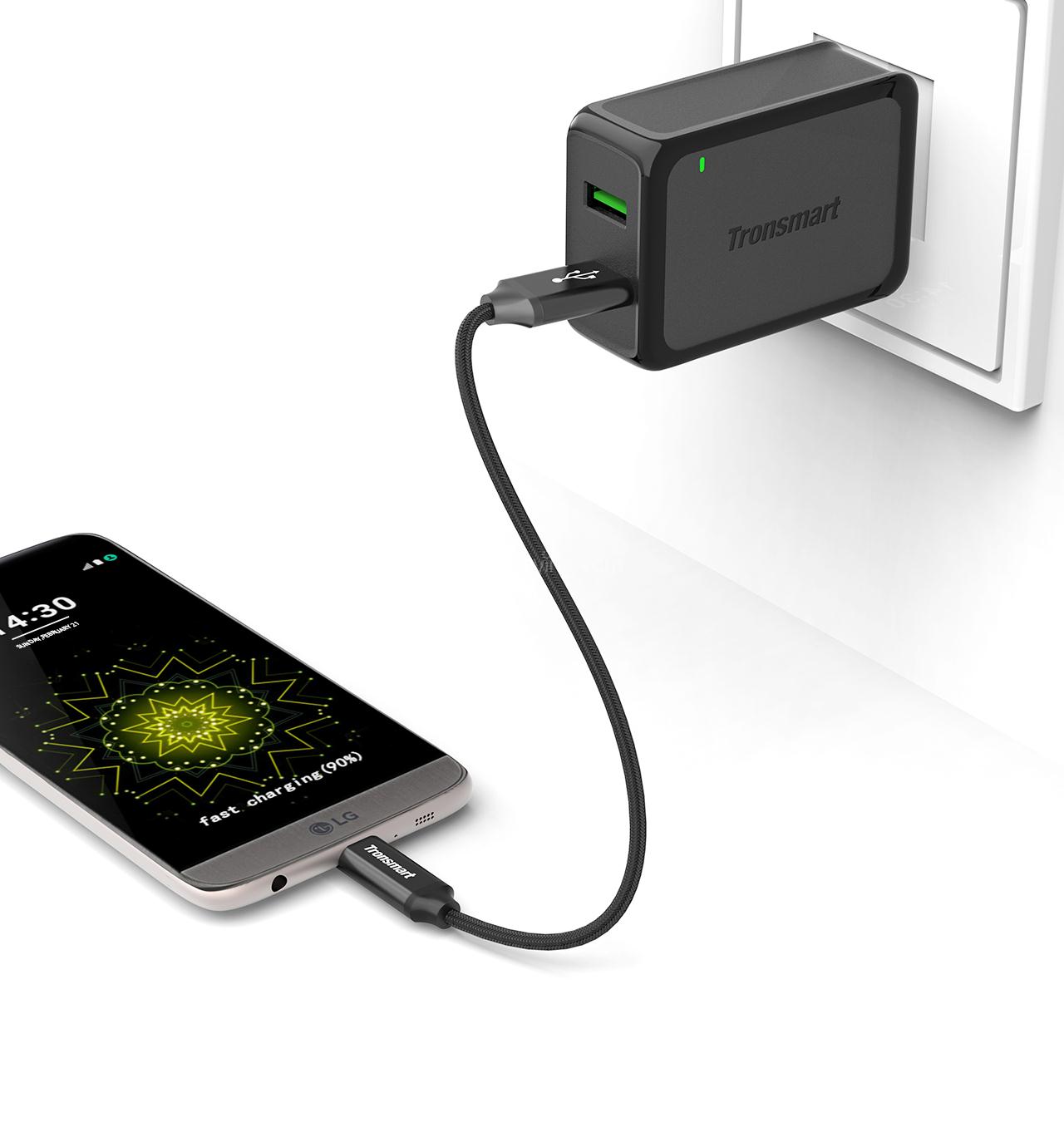 Tronsmart 3 Pack USB A/Male 2.0 TO Type-C/Male 2.0 Cable Sync&Charging Cable for Type-C Supported Devices