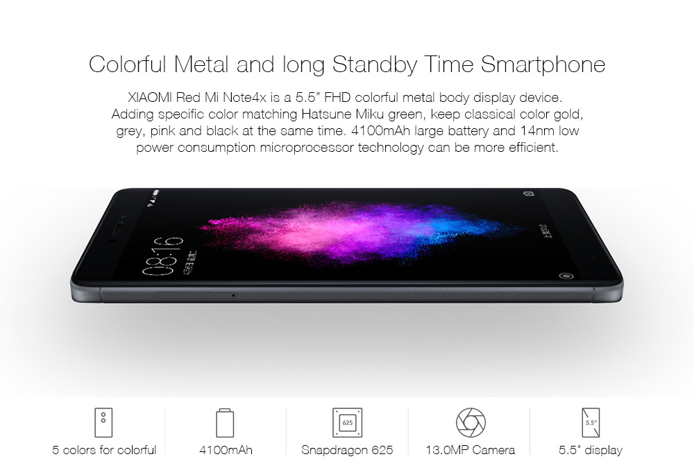 [Package B] Xiaomi Redmi Note 4X 5.5 Inch FHD Screen MIUI 8 Snapdragon 625 Octa-core 2.0GHz 3GB RAM 32GB ROM 4G LTE Smartphone (Silver Gray) + Soft Case + Tempered Glass