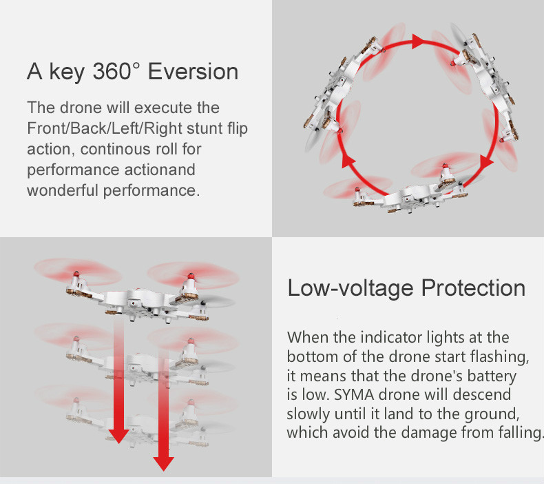 SYMA X56W WIFI FPV With Foldable Arm Pointing Flight Mode 4CH 6Axis Gyro RC Quadcopter RTF - White