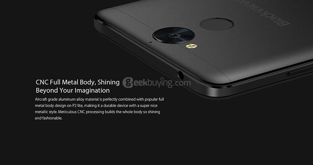 [HK Stock]Blackview P2 Lite 5.5 Inch 4G LTE Smartphone FHD Screen 3GB 32GB MTK6753 13.0MP Cam Android 7.0 6000mAh - Gold