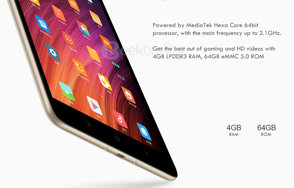 Xiaomi Mi Pad 3 Tablet PC 7.9 inch MIUI 8 4GB RAM 64GB ROM MediaTek MT8176 Hexa Core 2.1GHz Reading Mode IPS Screen 5MP+13MP Dual Cameras Type-C - Gold