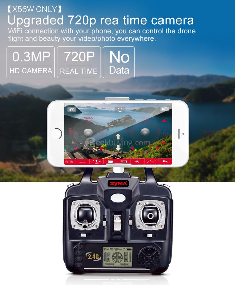 SYMA X56W WIFI FPV With Foldable Arm Pointing Flight Mode 4CH 6Axis Gyro RC Quadcopter RTF - White