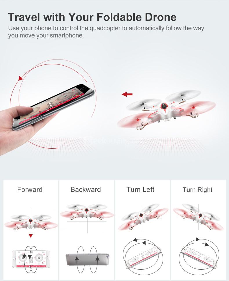 SYMA X56W WIFI FPV With Foldable Arm Pointing Flight Mode 4CH 6Axis Gyro RC Quadcopter RTF - White