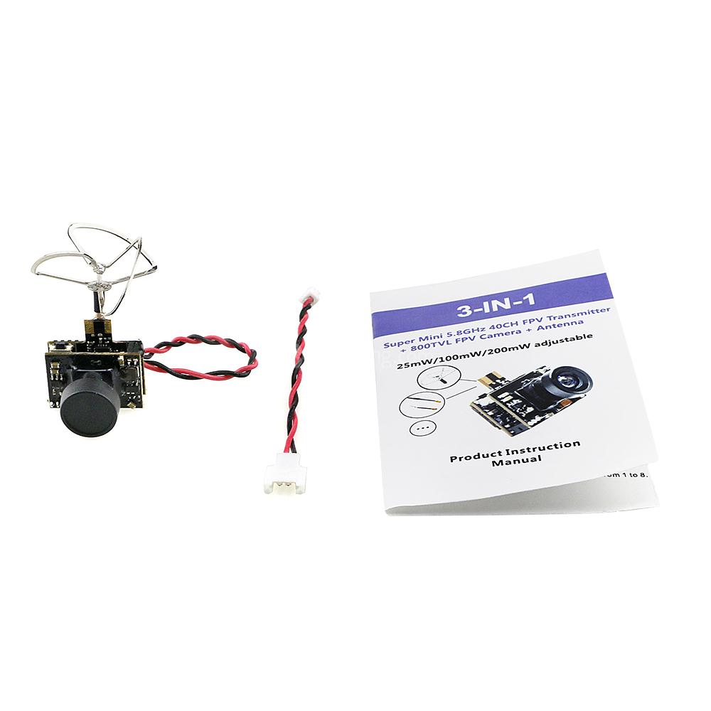 Redpawz JF-03 AIO Super MINI 25/100/200mW Switchable 5.8G 40CH VTX 1/4 CMOS 800TVL FPV Camera - NTSC