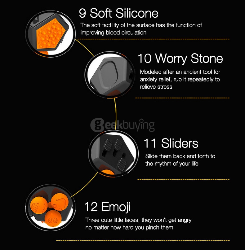 12 Sided Fidget Dice Relieves Stress Toys Anti-Stress Autism ADHD For Children Adult Cube Gift - Purple