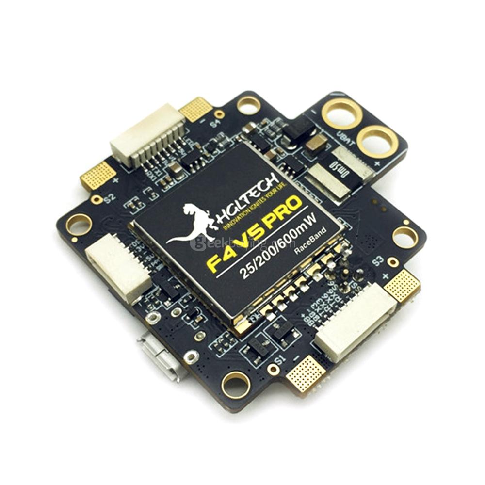 HGLRC F4 V5PRO Flight Controller AIO Board with 0/25/200/600mW Switchable Transmitter 5V BEC OSD PDB - RP-SMA Female Version