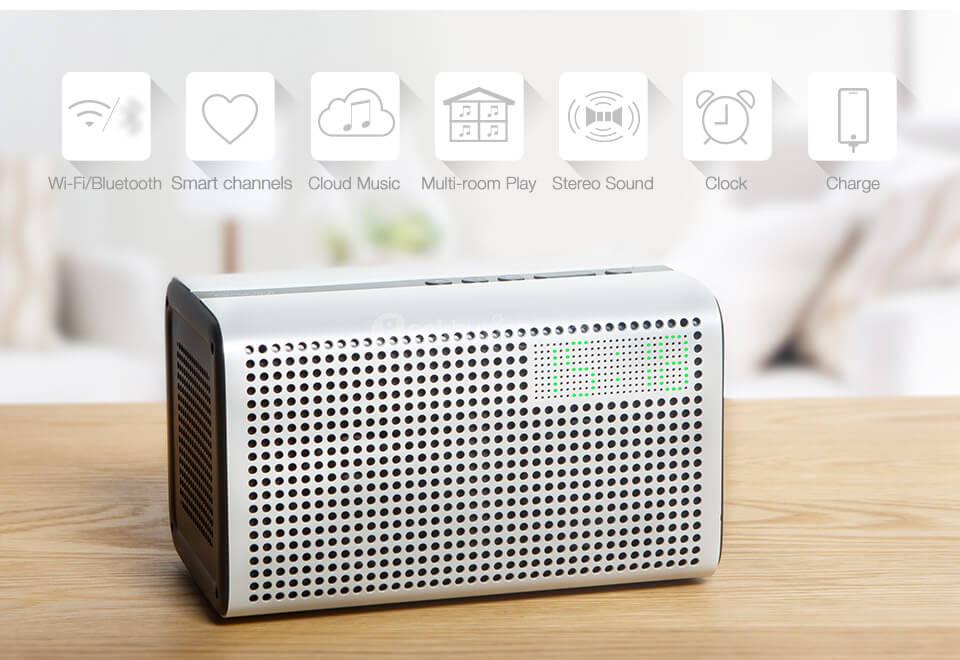 GGMM ES-201 E3 Portable WiFi Bluetooth Dual Wireless Connection Multifunctional Speaker - White