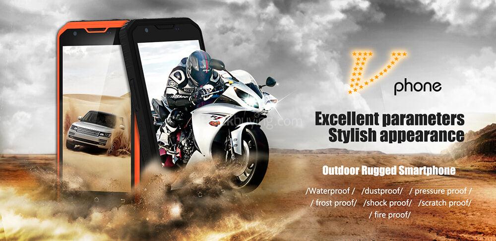 Vphone M3 5.0 Inch Smartphone IP68 Waterproof 2GB RAM 16GB ROM MTK6735 13.0MP Cam Android 5.1 4500mAh GPS - Orange