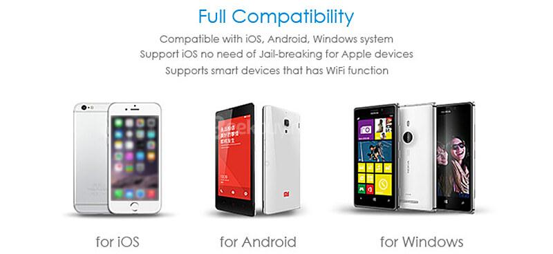 DM C1 WFD011 Wireless WiFi Card Reader USB 2.0 for Smartphones /Tablets -  Black