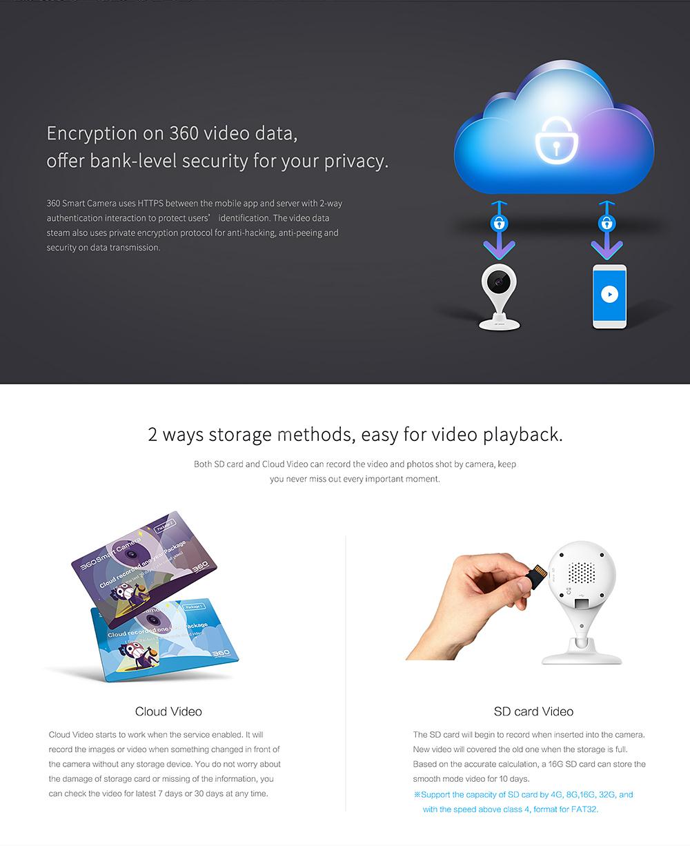 [HK Stock] 360 D503 Home Camera HD 720p Wireless Camera Video Monitor IP Network Surveillance Home security - White