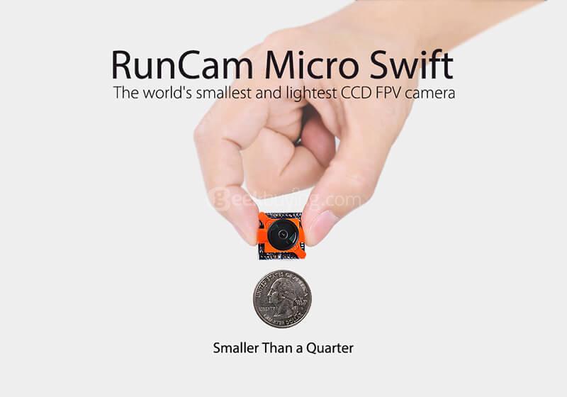 Runcam Micro Swift 2.1mm 1/3 CCD 600TVL IR Blocked FPV Camera for Racing drone - Orange(PAL)