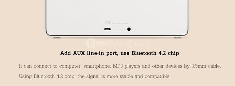 Original Xiaomi Square Box 2 Bluetooth V4.2 1200mAh AUX Line-in Hands-free Wireless Speaker with Mic - White