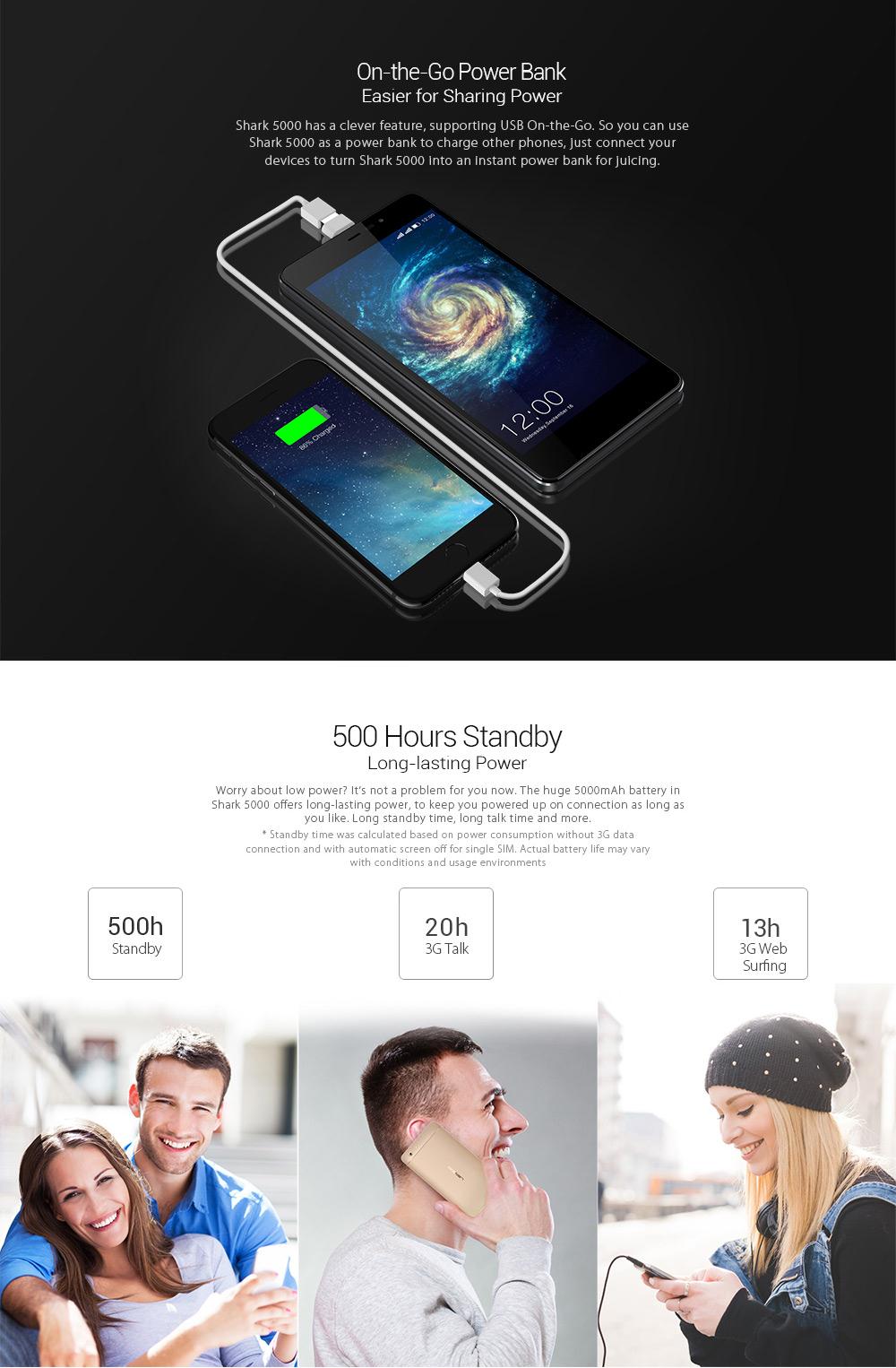 [HK Stock]LEAGOO Shark 5000 5.5 Inch HD Screen 8GB ROM 13.0MP Cam MT6580 Quad Core Android 6.0 Smartphone 5000mAh Big Battery Slim Metal body Quick Charge - Gray