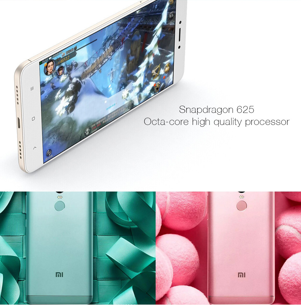 Xiaomi Redmi Note 4X 5.5 Inch FHD Screen Smartphone MIUI 8 4G LTE Snapdragon 625 Octa-core 2.0GHz 3GB RAM 32GB ROM 13.0MP Touch ID 4100mAh Battery - Sakura Pink