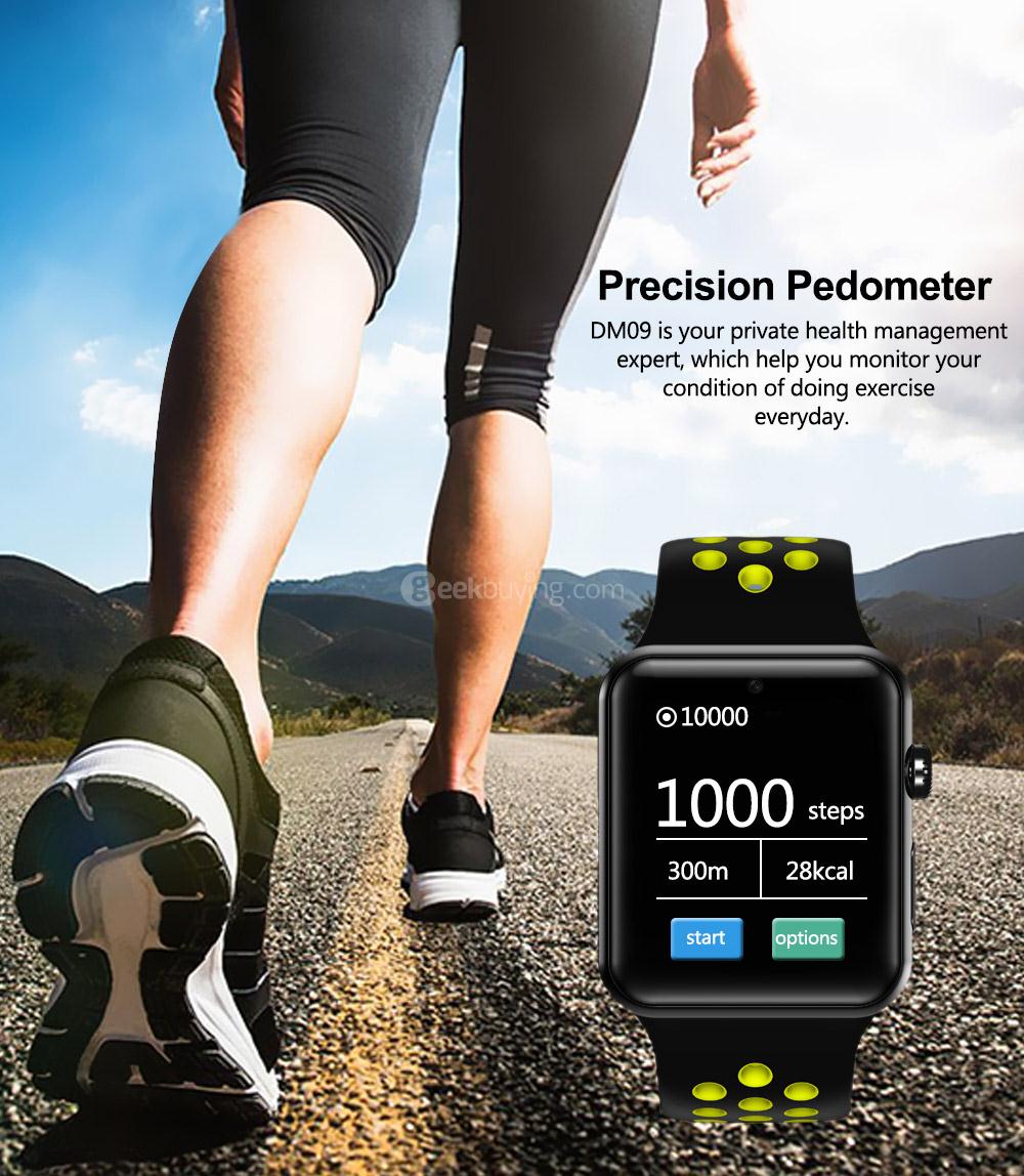 DOMINO DM09 Plus Smart Watch Phone 1.54 Inch Touch Screen Bluetooth 4.0 Support SIM Card Fitness Tracker Compatible with iOS Android - Black & Yellow