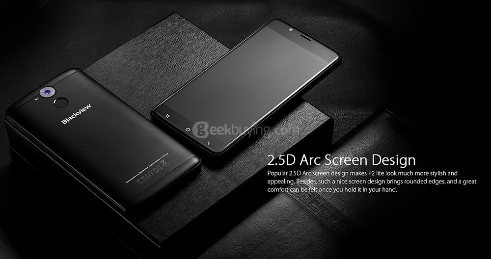 [HK Stock]Blackview P2 Lite 5.5 Inch 4G LTE Smartphone FHD Screen 3GB 32GB MTK6753 13.0MP Cam Android 7.0 6000mAh - Gold