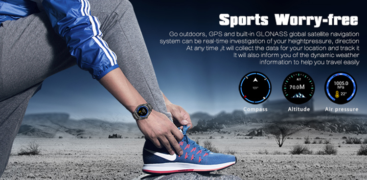 NO.1 D7 Android Smart Watch MTK6572 1.3 Inch 1GB RAM 8GB ROM IP65 Pedometer Heart Rate Monitor Bluetooth WiFi NFC Connection - Black