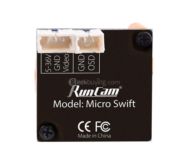 Runcam Micro Swift 2.1mm 1/3 CCD 600TVL IR Blocked FPV Camera for Racing drone - Orange(PAL)