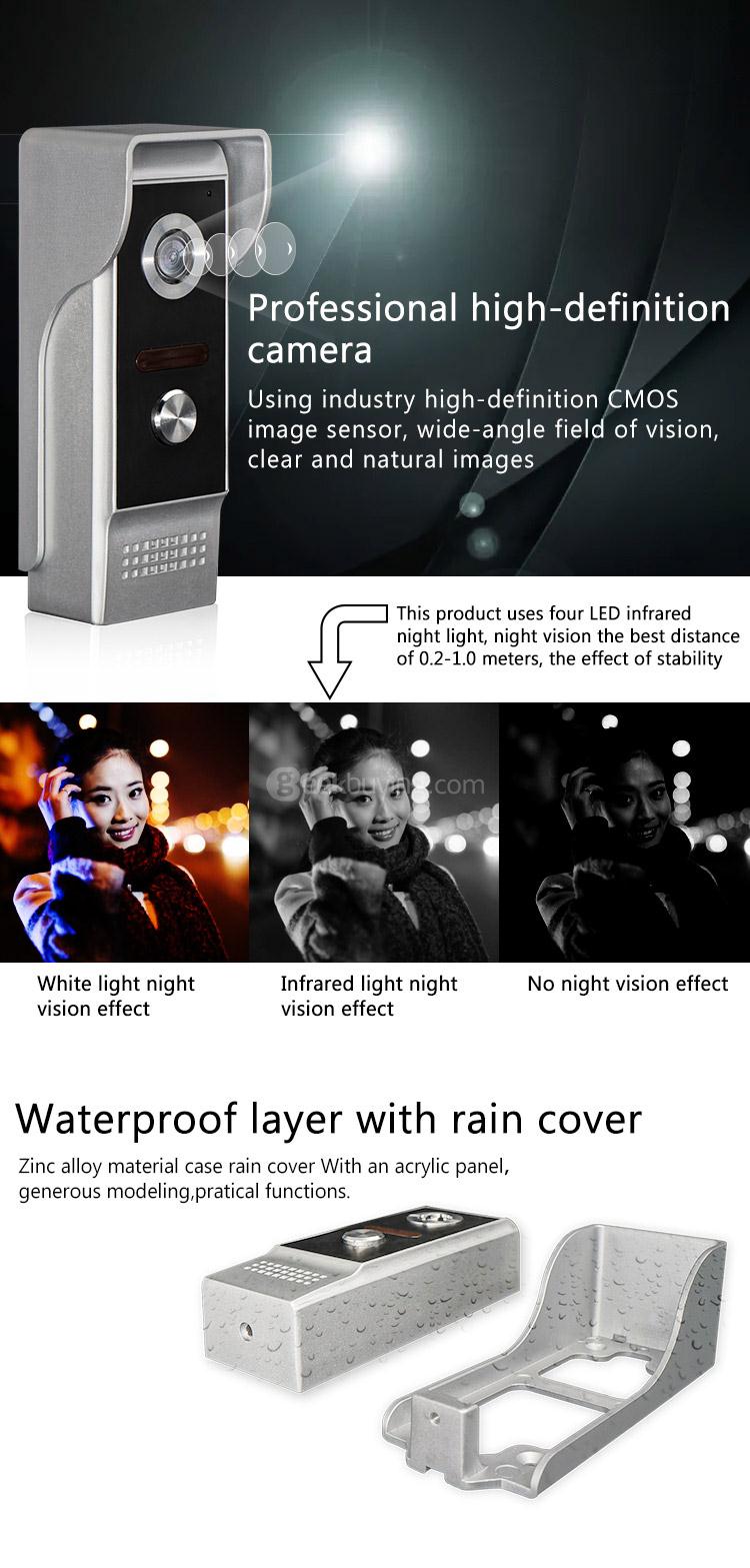 XSL-V70F-M4 Smart Video Door Phone Intercom HD 7 Inch Display with ID Card Reader