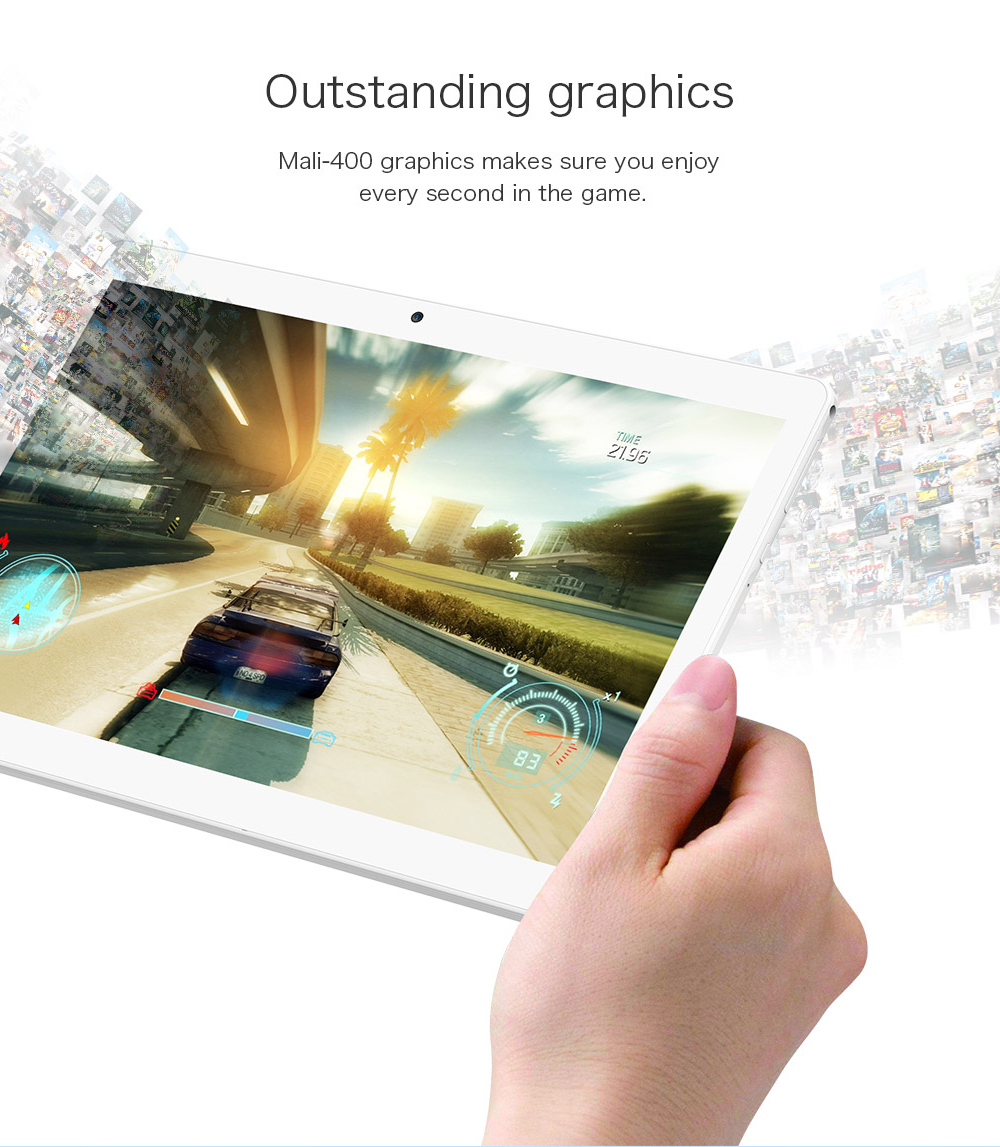 Teclast X10 3G Phablet Android 6.0 Quad Core MT6580 1.3GHz 1GB RAM 16GB ROM Dual Camera Wifi HD IPS Screen 1200*800  - White