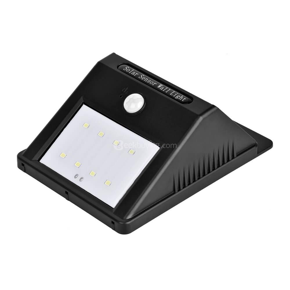 L806 Solar Motion Sensor Two-mode Light with 8 LED Lights Water-resistant  - Black
