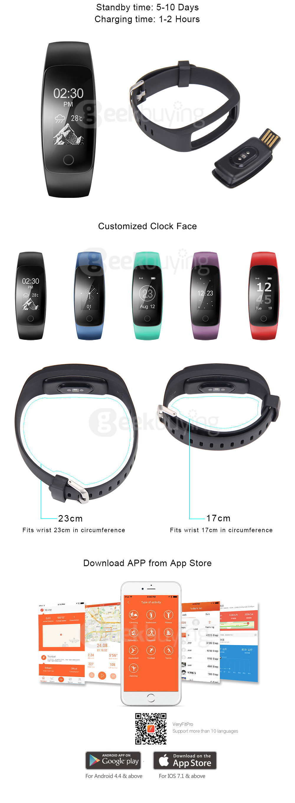 Makibes ID107 Plus Smart Bracelet 0.96 Inch IP67 Bluetooth OLED Activity Tracker Heart Rate Tracker Call Answer Compatible with Android iOS - Green