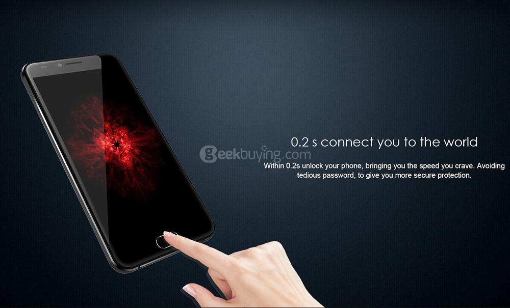 AllCall Bro 5.0 Inch Smartphone 16GB MTK6580A 8.0MP Cam Android 7.0 Dual Rear Camera Metal Body OTG Touch ID - Black
