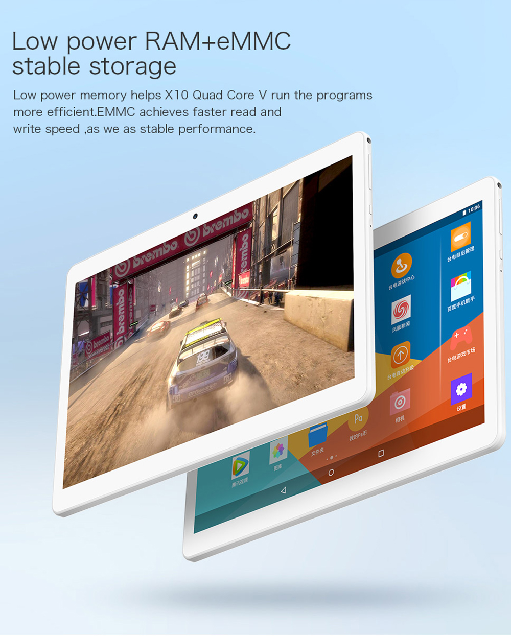 Teclast X10 3G Phablet Android 6.0 Quad Core MT6580 1.3GHz 1GB RAM 16GB ROM Dual Camera Wifi HD IPS Screen 1200*800  - White